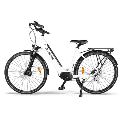 Accolmile-Bicicleta eléctrica para mujer, Ebike de Ciudad de 28 pulgadas,  700C, con Motor medio de