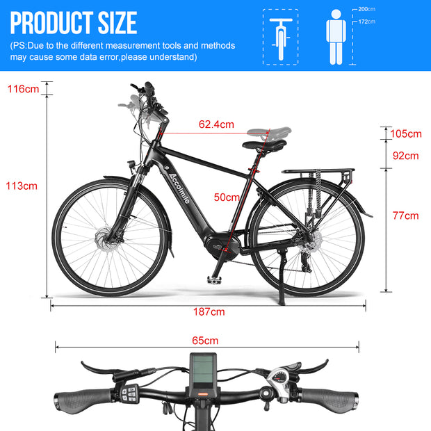 AccolmileForestAntelopeeCityBikeforMan250WM200BafangMidMotor_Measure